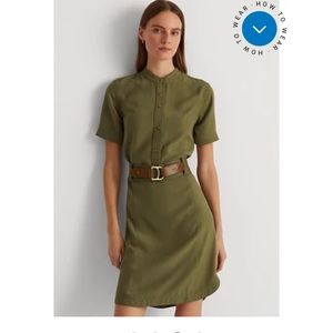 Lauren Ralph Lauren Belted Georgette Shirt Dress